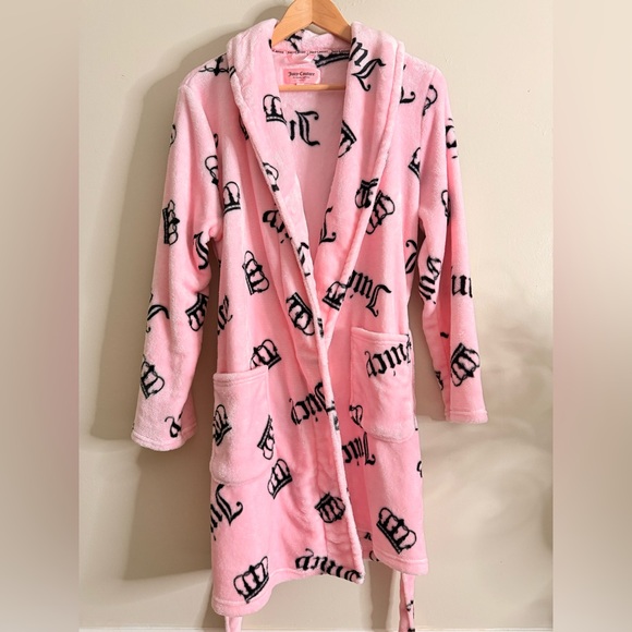 Juicy Couture - Plush‎ Belted Robe with Logo & Crown Print size L/XL - Picture 9 of 10